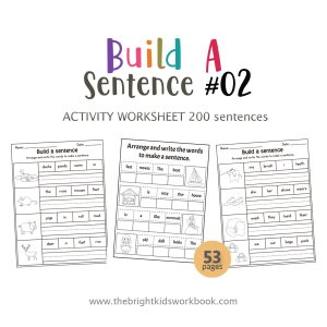 BUILD A SENTENCE ACTIVITY WORKSHEET SET #02 - 53PAGE / PRINTABLE PDF
