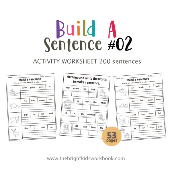 BUILD A SENTENCE ACTIVITY WORKSHEET SET #02 - 53PAGE / PRINTABLE PDF