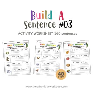 BUILD A SENTENCE ACTIVITY WORKSHEET SET #03 - 40PAGE / PRINTABLE PDF