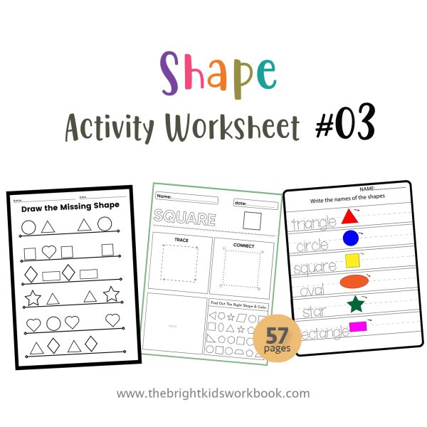 ACTIVITY WORKSHEET SET #03 – 57PAGE / PRINTABLE PDF FOR TODDLERS AND ...