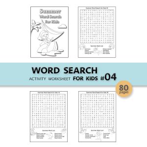 WORD SEARCH PUZZLE FOR KIDS SET #04 - 80PAGE / PRINTABLE PDF