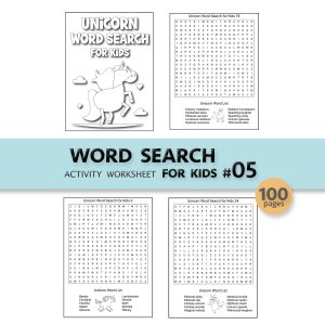 WORD SEARCH PUZZLE FOR KIDS SET #05 - 100PAGE / PRINTABLE PDF