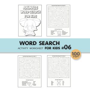 WORD SEARCH PUZZLE FOR KIDS SET #06 - 100PAGE / PRINTABLE PDF