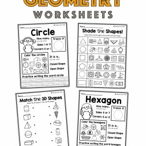GEOMETRY SHAPE ACTIVITY WORKSHEET SET #01 - 153PAGE / PRINTABLE PDF FOR TODDLERS AND PRE-SCHOOL (Age 2-6)