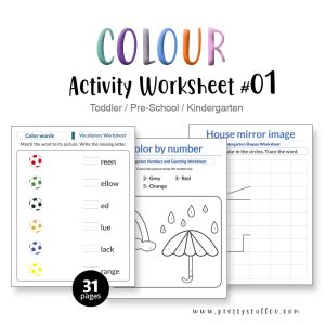 COLOURING ACTIVITY WORKSHEET SET #01 - 31PAGE / PRINTABLE PDF FOR TODDLERS AND PRE-SCHOOL (Age 2-6)