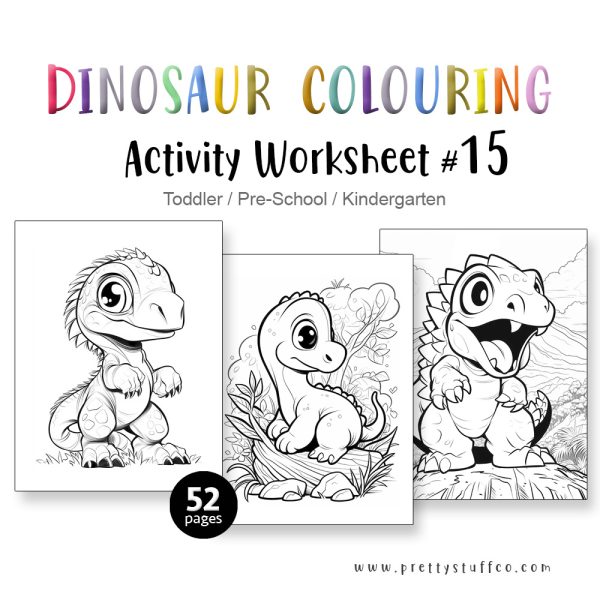 COLOURING ACTIVITY WORKSHEET SET #15 - 52PAGE / PRINTABLE PDF FOR PRE-K AND PRE-SCHOOL