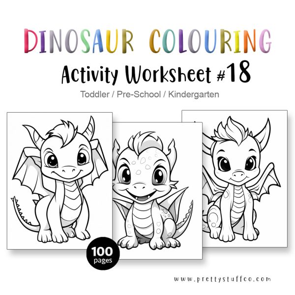 COLOURING ACTIVITY WORKSHEET SET #18 - 100PAGE / PRINTABLE PDF FOR PRE-K AND PRE-SCHOOL