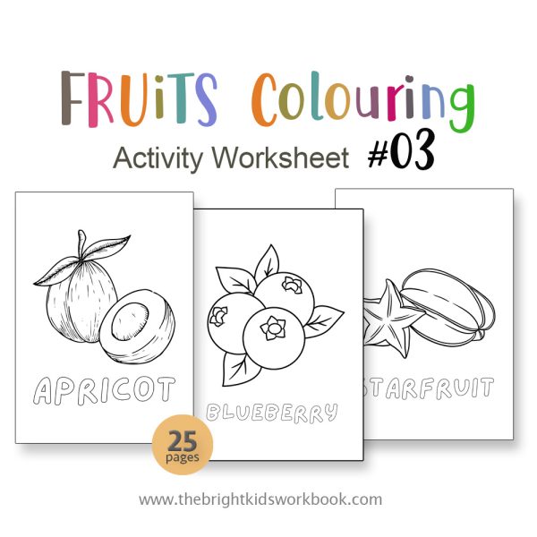 COLOURING ACTIVITY WORKSHEET SET #03 - 25PAGE / PRINTABLE PDF FOR PRE-K AND PRE-SCHOOL