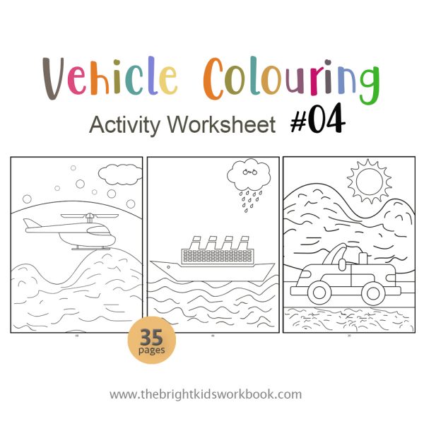 COLOURING ACTIVITY WORKSHEET SET #04 - 35PAGE / PRINTABLE PDF FOR PRE-K AND PRE-SCHOOL