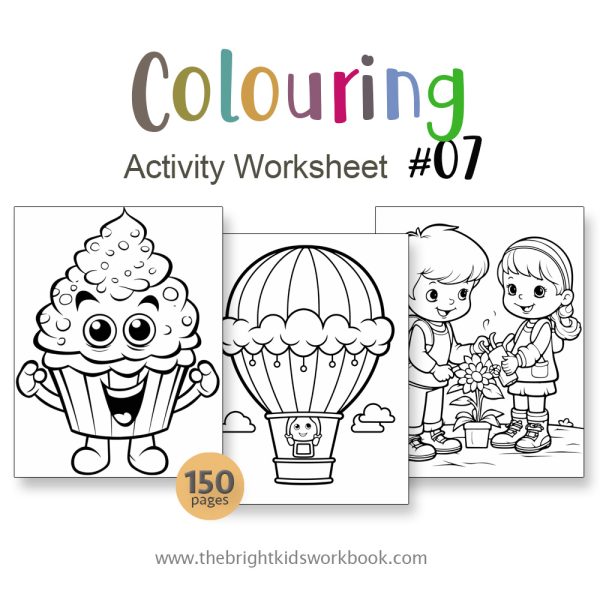 COLOURING ACTIVITY WORKSHEET SET #07 - 150PAGE / PRINTABLE PDF FOR PRE-K AND PRE-SCHOOL
